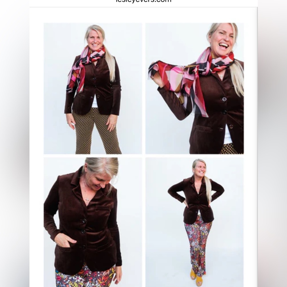 Lesley Evers Britt Blazer stretch velvet M